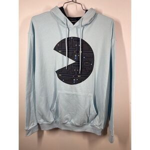 PacMan Unisex Pullover Hoodie Sweatshirt Light‎ Blue  Genuine Brand Mens Size L
